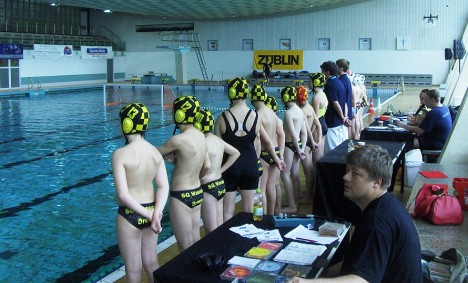 Die Jugend E der SG Wasserball Dresden in Potsdam.