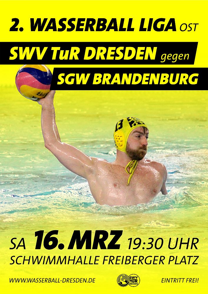Nächstes Heimspiel in der 2. Wasserball Liga Ost - am 16. März gegen SGW Brandenburg
