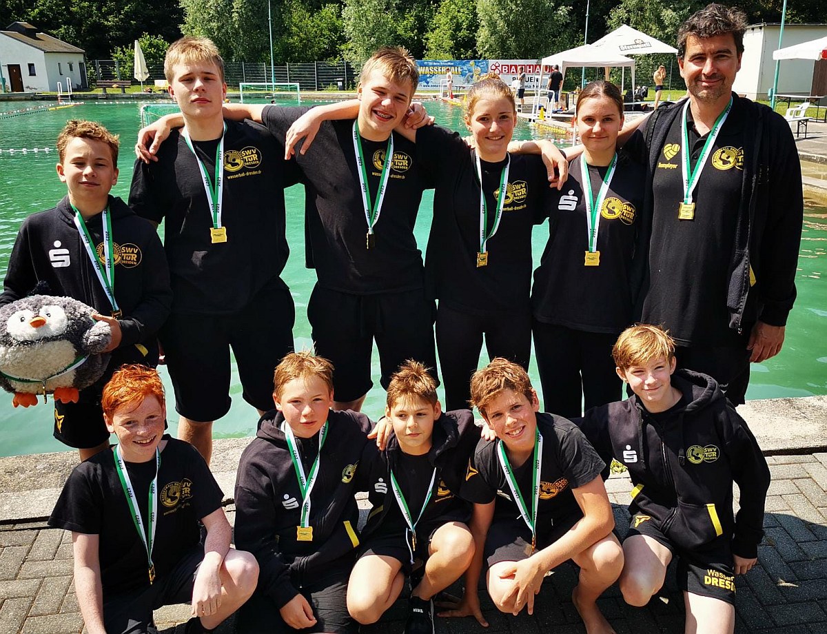 U14 Wasserballer holen Landesmeistertitel 2023 nach Dresden