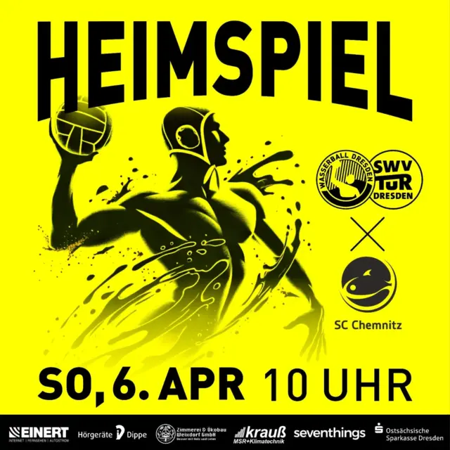 🤽 Pokalspiel-Derby am 06.04.25 um 10 Uhr gegen Chemnitz. 💪 Nicht verpassen! (Eintritt frei.)
#swvtur #dresden #wasserball #teamplayer #pokalspiel #derby