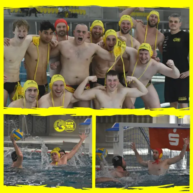 💪 Unsere 1. Mannschaft holt den ersten Saisonsieg!
Am vergangenen Heimspiel-Wochenende waren in der Wasserballliga Ost die beiden Berliner Mannschaften vom SC Wedding und von der SG Neukölln II zu Gast.
Gegen Wedding startete man sehr gut ins Spiel und ließ vor allem in der Defensive so gut wie nichts zu.
Zur Halbzeit stand eine deutlich 5:1 Führung an der Anzeigetafel. Leider fanden die Gäste nach der Pause besser ins Spiel und drehten die Partie noch zu einem 7:11.
Auch am Sonntag gegen die SG Neukölln II fand man wieder gut ins Spiel und ließ sich von der harten Zweikampfführung und den vielen Rausstellungen auf beiden Seiten nicht verunsichern.
Die Gäste konnten zwar im letzten Viertel noch einmal zum 14:14 ausgleichen, doch ein gehaltener Strafwurf durch unseren Torwart Daniel Roth, der später zum Spieler des Tages gekürt wurde, und zwei späte Kontertore sicherten den verdienten ersten Dreier der Saison.
Gleich am kommenden Wochenende gibt es die nächsten Chancen auf Punkte, denn das Team spielt auswärts erneut gegen beide Gegner.
Lange zum Feiern bleibt keine Zeit, denn es geht direkt zum „Rückspiel“ nach Berlin. Am nächsten Wochenende tritt unsere Erste auswärts erneut gegen beide Teams an.
📸 @frieda_sfr
#Dresden #Wasserball #Teamplayer #Waterpolo