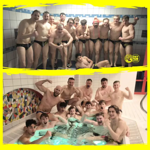 🔥 Perfektes Wochenende für unsere 1. Herren!
✅1️⃣ Im Samstagabendspiel gegen die Wasserball Union Magdeburg gewinnt das Team mit einem sehr überzeugenden Auftritt verdient mit 12:6.
Nach den guten letzten Ligaauftritten war man motiviert, mit drei Punkten in das letzte Doppelspielwochenende zu starten.
Von Anfang an war man den Magdeburgern vor allem schwimmerisch überlegen und ließ in der Abwehr durch eine konsequente Pressverteidigung so gut wie nichts zu.
Vorne gab es sehenswerte Kombinationen und Tore, sodass man sich Stück für Stück absetzen konnte und das Spiel Mitte des vierten Viertels endgültig entschied.
In einer gut gefüllten und stimmungsvollen Magdeburger Halle bewahrten wir mit Teamgeist und vollem Einsatz Ruhe und machten das Ding zu.
✅2️⃣ Auch am Sonntagabend konnte unsere 1. Herrenmannschaft beim SV Halle den Sieg und die 3 Punkte nach Dresden holen.
In einem kampfbetonten Spiel, in dem deutlich wurde, dass es für beide Teams um alles ging, gab es häufige Führungswechsel und ein spannendes Spiel bis zum Schluss – mit dem besseren Ende für uns.
Fünf Sekunden vor Abpfiff erzielten wir das wichtige Tor zum Endstand von 11:12.
💪 Durch die beiden Erfolge am Wochenende lässt man sowohl Magdeburg als auch Halle in der Tabelle hinter sich und springt auf Platz 7 der Wasserballliga Ost.
Das nächste Spiel findet am 14.05. erneut auswärts beim Spitzenreiter in Brandenburg statt. Am 07.06. folgt das letzte Heimspiel der Saison gegen den Tabellennachbarn aus Erfurt.
#Wasserball #Dresden